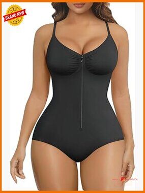 Tummy Control Shapewear Bodysuit Seamless Zip-Up Faja Power Slimming Body